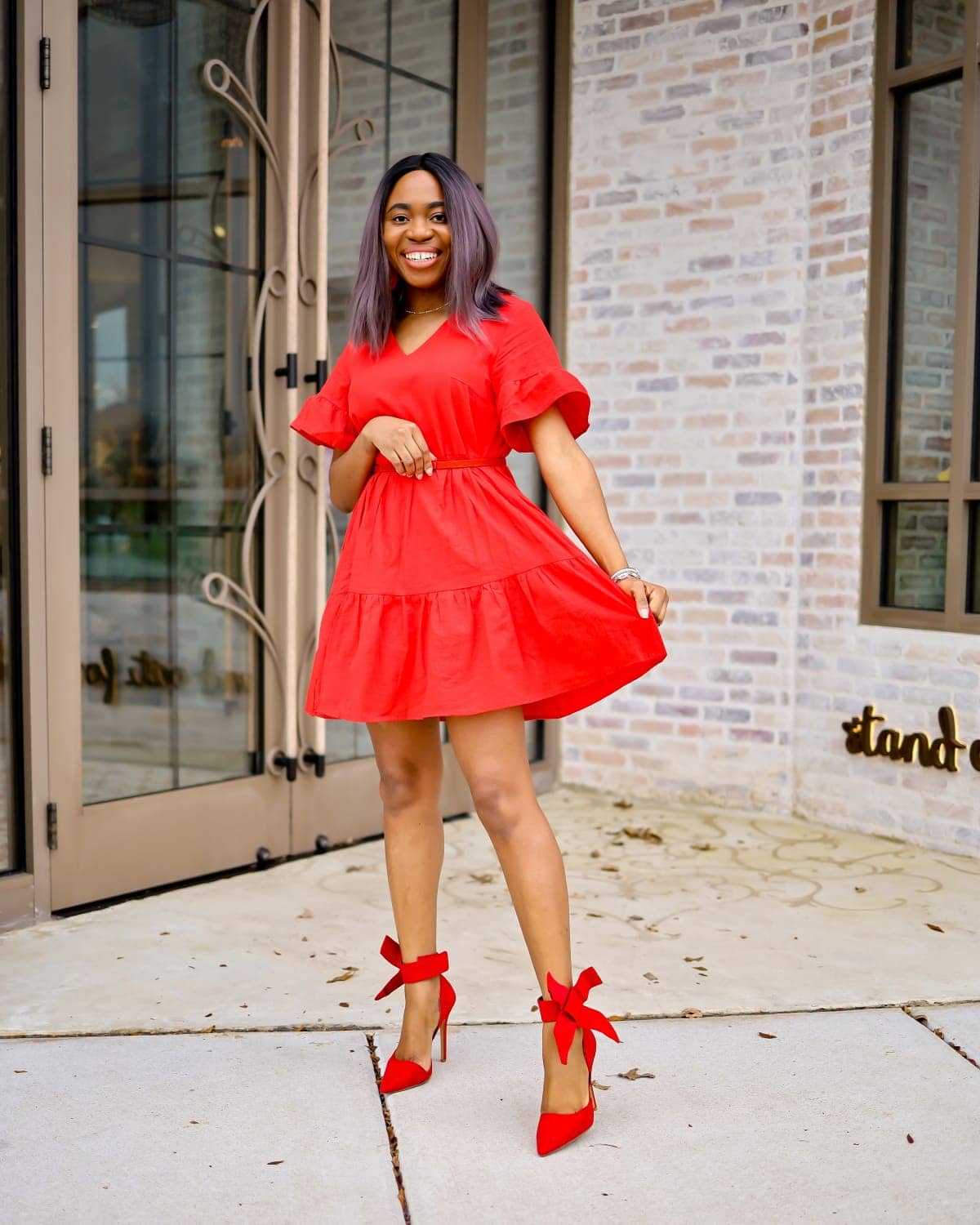 red dress